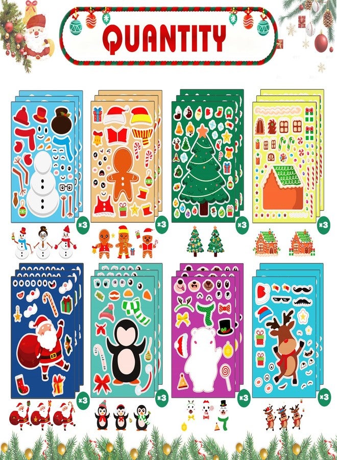 لسكسيا ملصقات عيد الميلاد - هدايا صغيرة للأطفال الصغار والمراهقين من الجنسين - مجموعة كبيرة من الحرف اليدوية لعيد الميلاد للأطفال، لوازم حفلات، ألعاب أنشطة عيد الميلاد، هدايا صفية، زينة صفية (24 ورقة) - Image 3